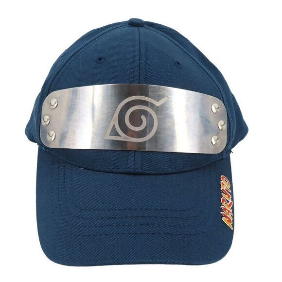 Shonen Jumps Naruto Adult One Size Hat Blue Silver Metal 2002 Masashi Kishimoto - Picture 1 of 13